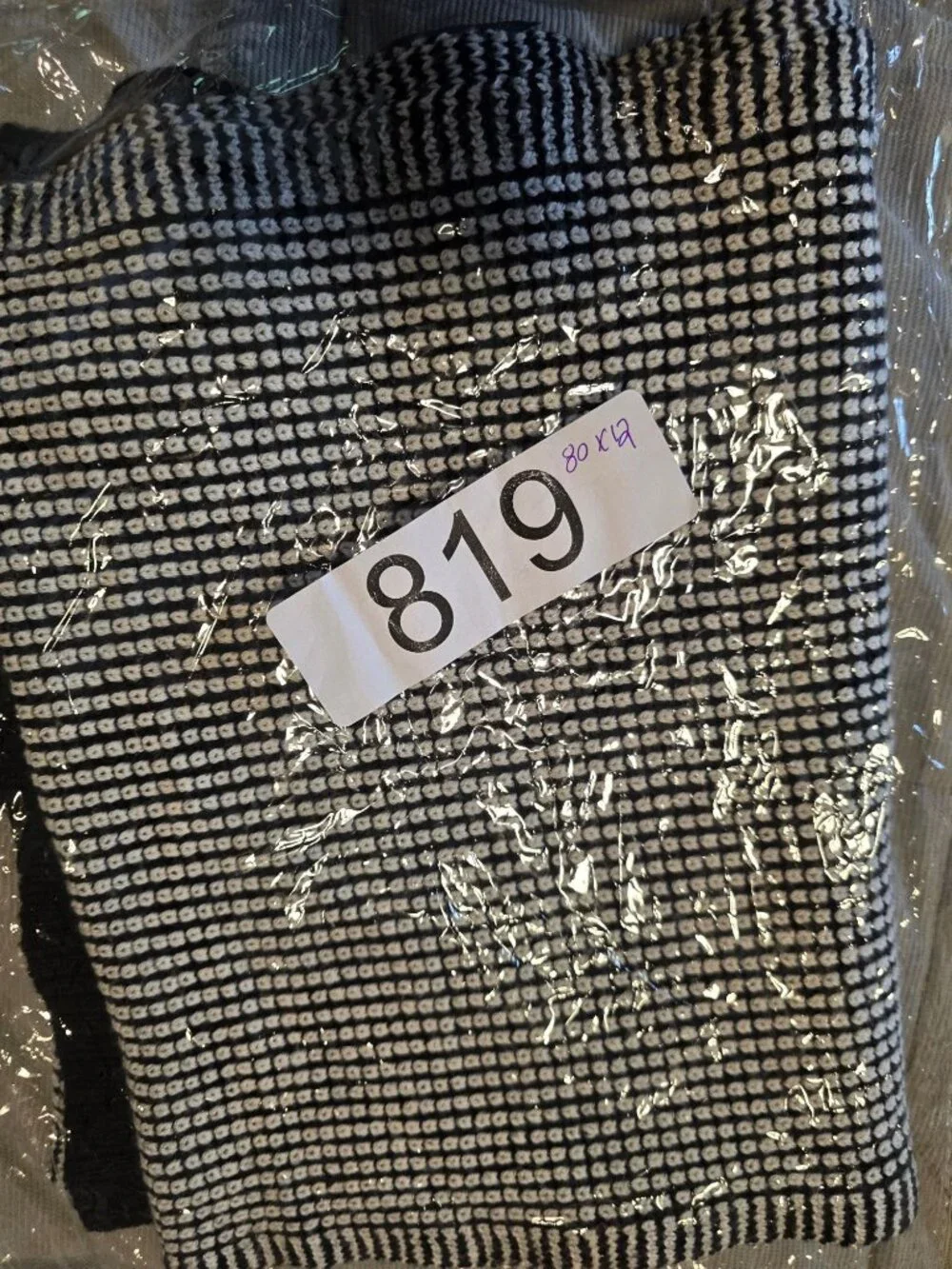 Eileen Fisher Black & White Merino Wool Knit Scarf old money classic academia